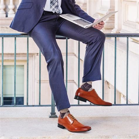 navy blue suit and brown shoes|bruno marc shoes blue suit.